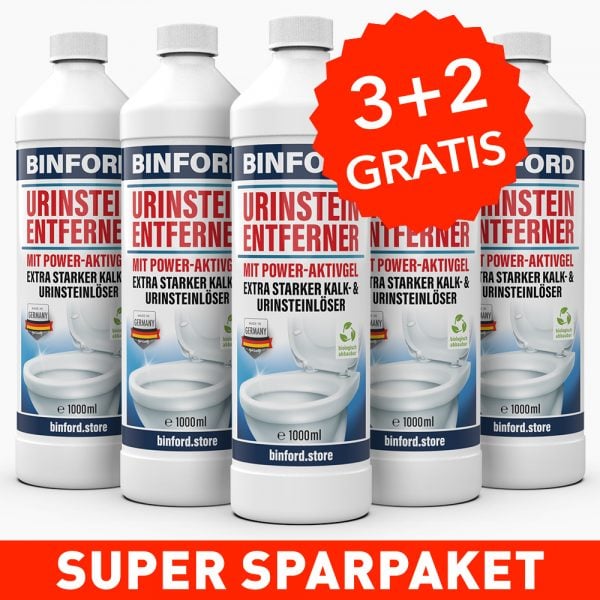 BINFORD Urinstein Entferner (1000 ml) 3+2 GRATIS - kraftvolles Reinigungsmittel
