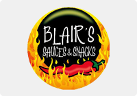 blair's sauces and snacks logo marke brand