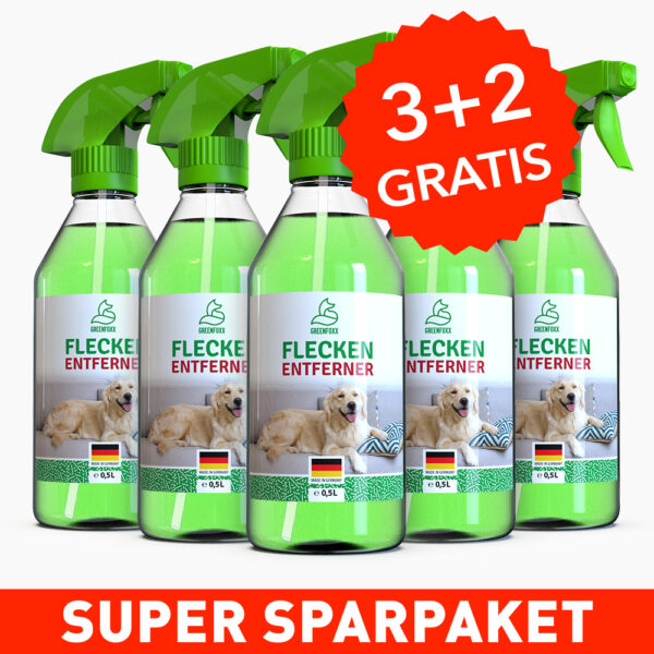 GREENFOXX Fleckenentferner Spray (500 ml) 3+2 GRATIS