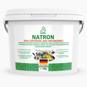 GREENFOXX Natron (3 kg) - Vielseitiges Mittel für Küche, Bad, Haushalt, Gesundheit - Reinigungsmittel gegen Kalk und Fett - Backmittel - hilft bei Sodbrennen