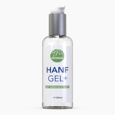 BIOVANA Hanf Gel PLUS - mit Arnikaextrakt (120 ml) | hochwertige Pflege für die Haut - unter anderem mit Hanfsamenöl & Arnika - für jeden Hauttyp - ohne Paraffine