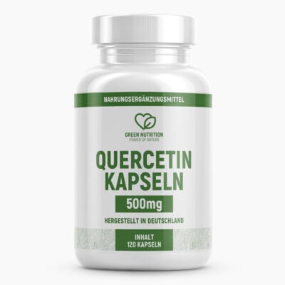GREEN NUTRITION Quercetin Kapseln (120 St.) | Hochwertiges Nahrungsergänzungsmittel - 500 mg Quercetin pro Kapsel - Made in Germany
