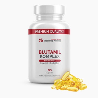 BLUTAMIL KOMPLEX (60 Kapseln) | Natürliches Nahrungsergänzungsmittel - wertvolle Omega-3-Fettsäuren & Vitamin E - hochdosiertes Fischöl
