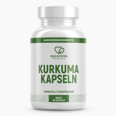 GREEN NUTRITION Kurkuma Kapseln (90 St.) | Supplement mit Kurkuma Pulver & Piperin - Reich an natürlichen Inhaltsstoffen - Made in Germany