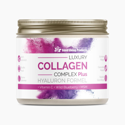 LUXURY COLLAGEN Complex Plus | Kollagen Pulver zum Anmischen - 4 Typen hochwertiges Kollagen - Mit Hyaluronsäure, MSM uvm. - Für elastische & glatte Haut