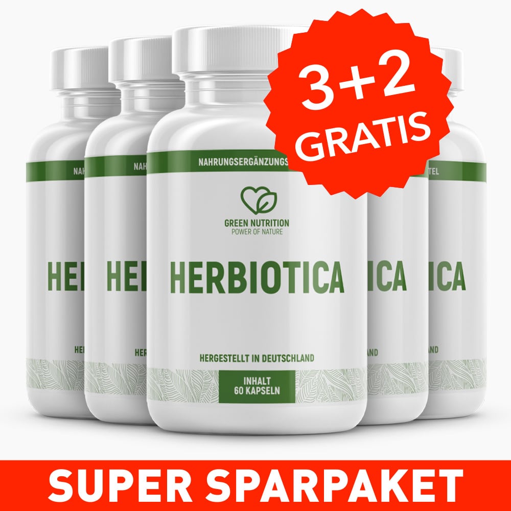 Green Nutrition Herbiotica - 3+2 Gratis - Ideal für die kälteren Jahreszeiten