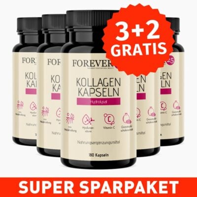 Forever25 Kollagen Kapseln (180 St.) 3+2 GRATIS - 2460 mg Kollagenhydrolysat pro Dosis