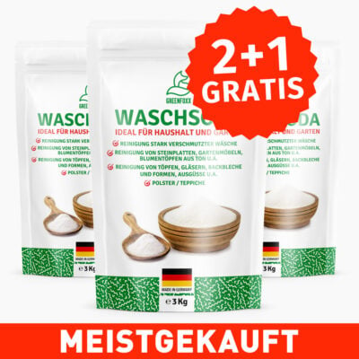 GREENFOXX Waschsoda (3 kg) - 2+1 GRATIS - Kraftvolles Reinigungsmittel in Pulverform