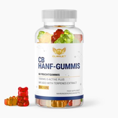 CB Hanf Gummis (60 Stück) | Leckere Hanf-Fruchtgummis - Mit 1000 mg O-Active Plus - 100% frei von THC - Im Monatsvorrat