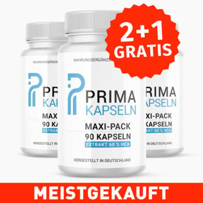 PRIMA KAPSELN - MAXI-PACK (90 Kapseln) 2+1 GRATIS - Einnahme geeignet für eine erfolgreiche Diät