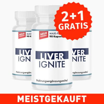LIVER IGNITE MAXI-PACK (90 Kapseln) 2+1 GRATIS - Mit Pflanzenextrakten, sekundären Pflanzenstoffen & Vitaminen