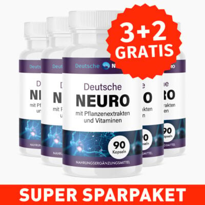 Deutsche NEURO Kapseln (90 Stück) 3+2 GRATIS - Für starke & stressfreie Nerven