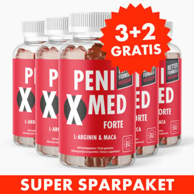 PENIXMED Forte (60 Fruchtgummis) 3+2 GRATIS - Mit L-Arginin, Maca, Guarana & Grüntee-Extrakt