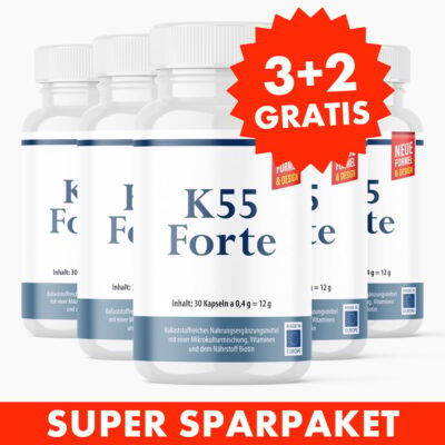 K55 Forte (30 Kapseln) 3+2 GRATIS - Mind. 100 Milliarden Mikrokulturen pro Kapsel