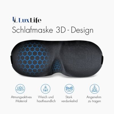LuxLife Schlafmaske - Leichtes & weiches Material