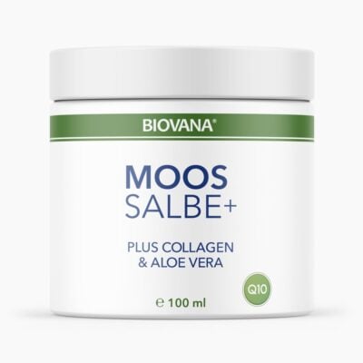BIOVANA Moossalbe PLUS (100 ml) | Reichhaltige Anti-Aging Pflege - Mit dem Plus an Collagen, Q10 & Aloe Vera - Ohne schädliche Zusätze