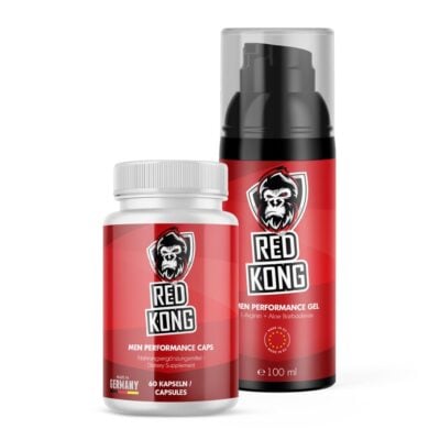 RED KONG - Performance Bundle (Kapseln & Gel) | Supplement für Männer - Für mehr Spaß & Leidenschaft – Rezeptfrei
