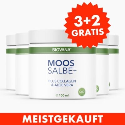 BIOVANA Moossalbe Plus 3+2 GRATIS - Mit dem Plus aus Collagen & Aloe vera