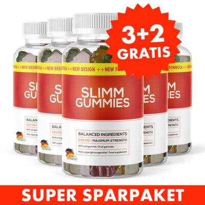Original Slimm Gummies (60 St.) 3+2 GRATIS – Unterstützend für Stoffwechsel und Fettverbrennung